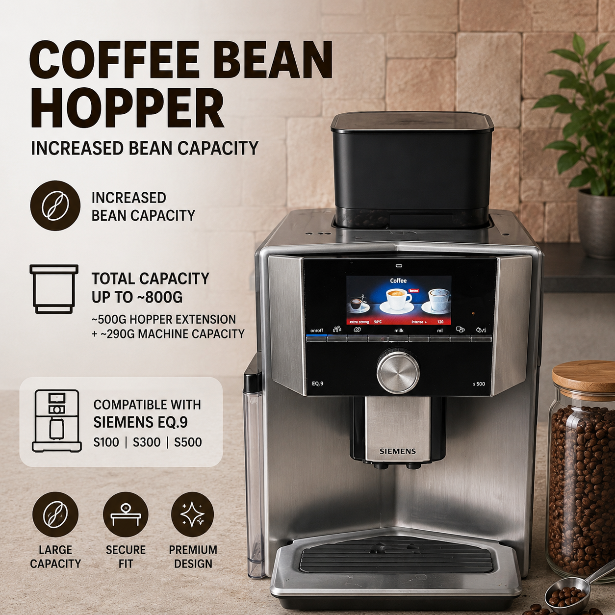 Extensie Recipient Boabe Cafea Siemens EQ.9 S100 S300 S500