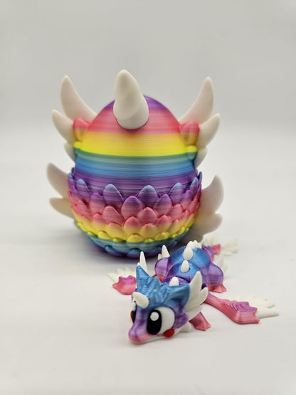 Jucarie Articulata Dragon Unicorn Curcubeu - Figurina Flexibila Fidget