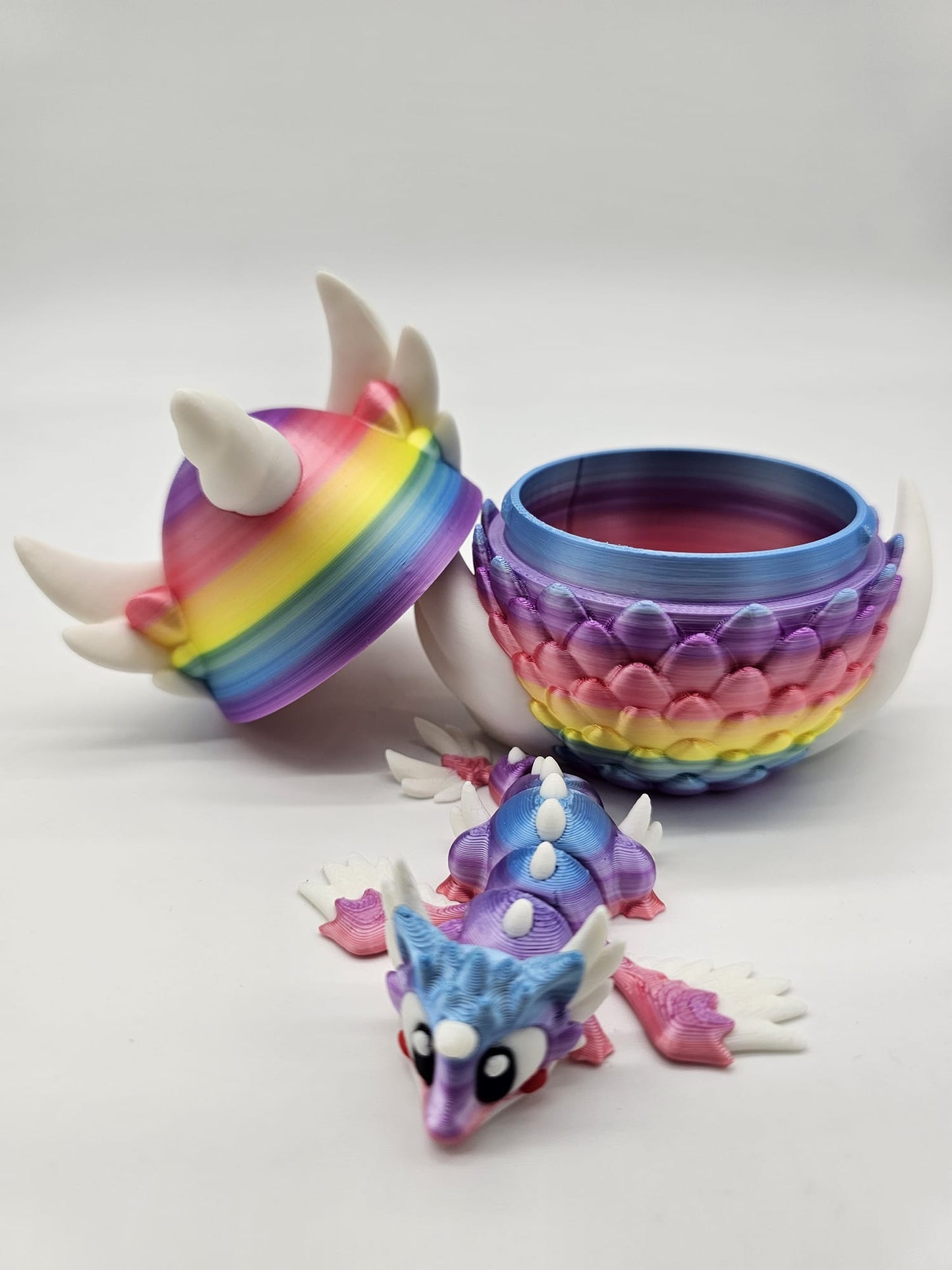 Jucarie Articulata Dragon Unicorn Curcubeu - Figurina Flexibila Fidget