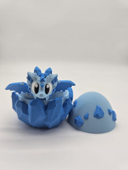 Jucarie Articulata Dragon Gheata cu Ou Decorativ - Figurina Flexibila Fidget