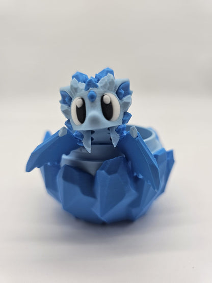 Jucarie Articulata Dragon Gheata cu Ou Decorativ - Figurina Flexibila Fidget
