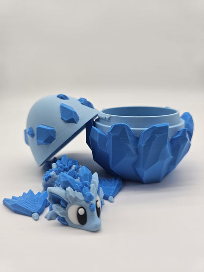 Jucarie Articulata Dragon Gheata cu Ou Decorativ - Figurina Flexibila Fidget