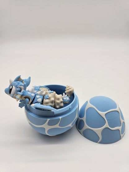 Jucarie Articulata Dragon Marin cu Ou - Figurina Flexibila