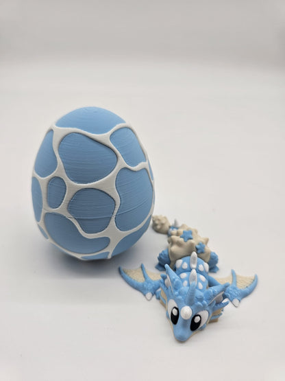 Jucarie Articulata Dragon Marin cu Ou - Figurina Flexibila