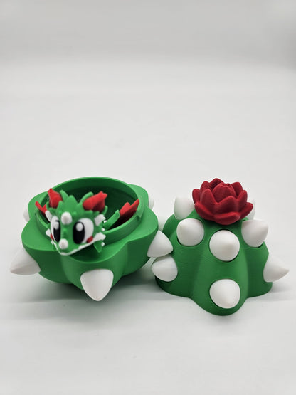 Jucarie Articulata Dragon Cactus cu Ou Decorativ - Figurina Flexibila Fidget

